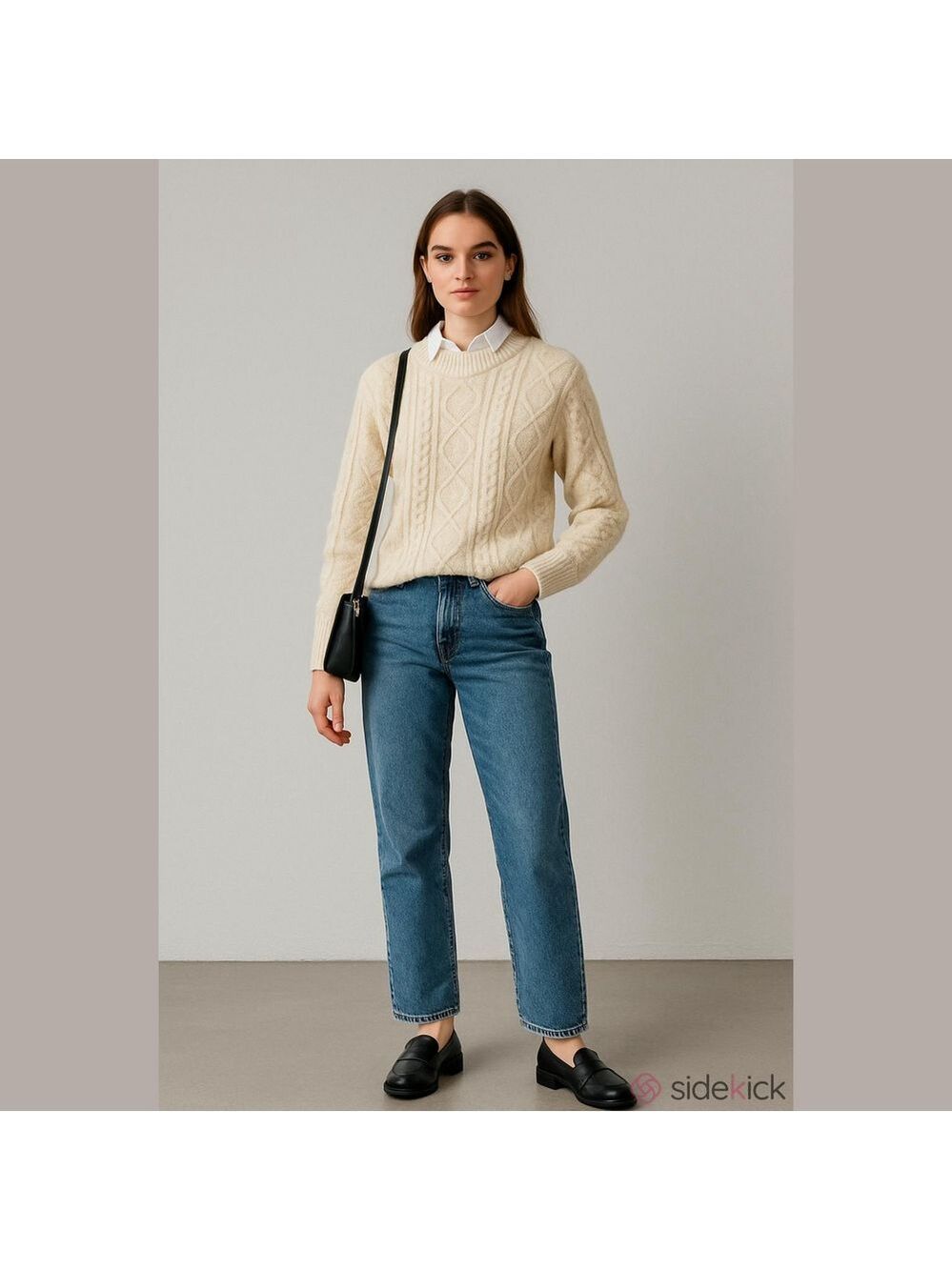 Vintage 90's Wool Ralphcore Cream Cable Knit Neutral Sweater Size M
